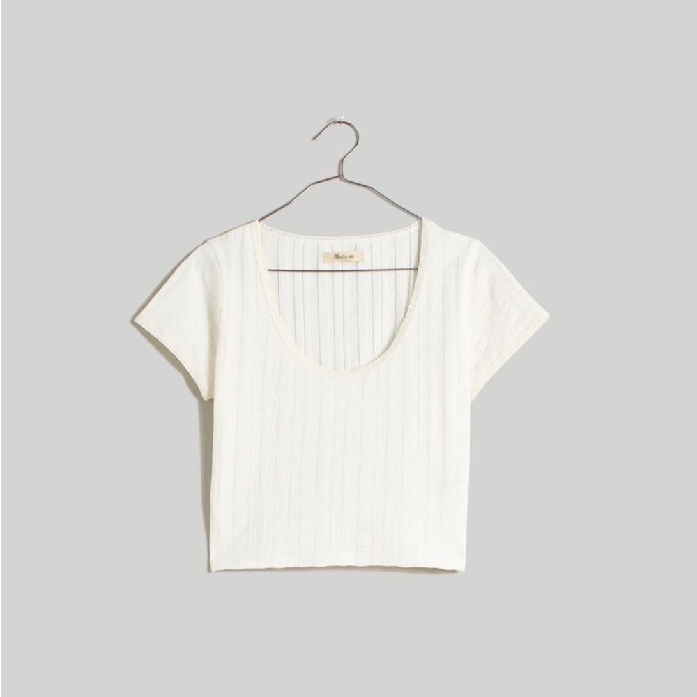 NWT Madewell Pointelle Scoopneck Crop Tee size XS